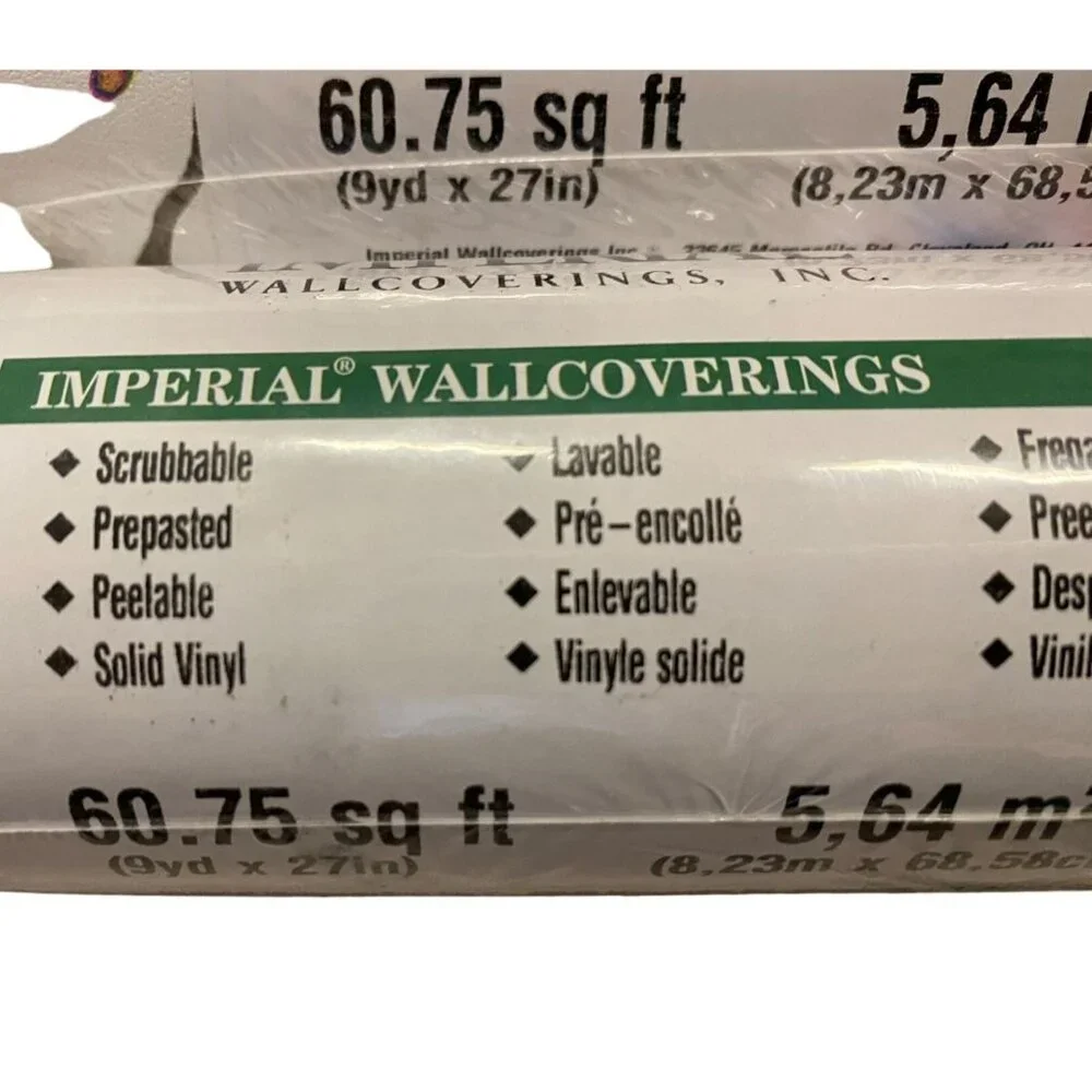 Imperial Wallpaper Rolls Set of 2 NEW Sealed Floral Vinyl